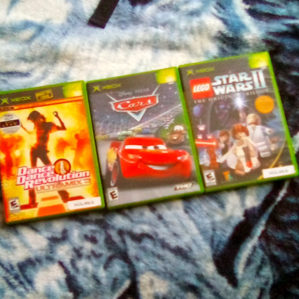 Og xbox games and 3 xbox 360 games and 1 xbox one